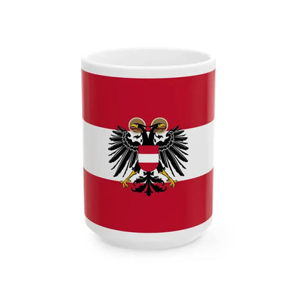 State flag of Austria 1934-1938 (Austria) White Coffee Mug 15oz - Go Mug Yourself
