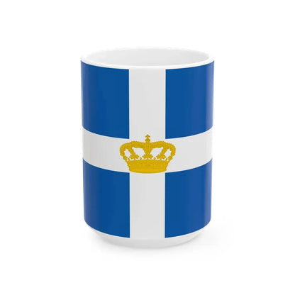 State Flag of Greece 1863-1924 and 1935-1973 (Greece) White Coffee Mug 15oz - Go Mug Yourself