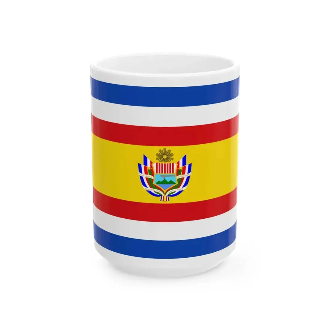 State Flag of Guatemala 1858-1871 (Guatemala) White Coffee Mug 15oz - Go Mug Yourself