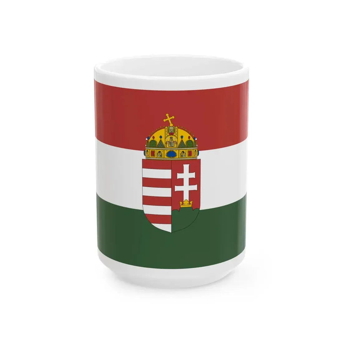 State Flag of Hungary 1995 proposal 1-2 aspect ratio (Hungary) White Coffee Mug 15oz - Go Mug Yourself