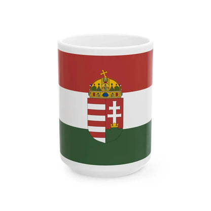 State Flag of Hungary 1995 proposal 1-2 aspect ratio (Hungary) White Coffee Mug 15oz - Go Mug Yourself
