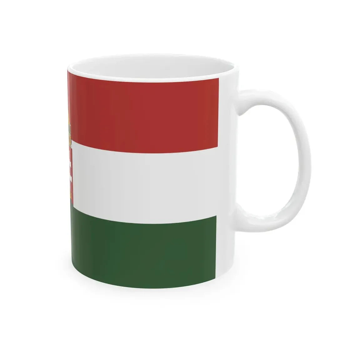 State Flag of Hungary 1995 proposal 1-2 aspect ratio (Hungary) White Coffee Mug - Go Mug Yourself