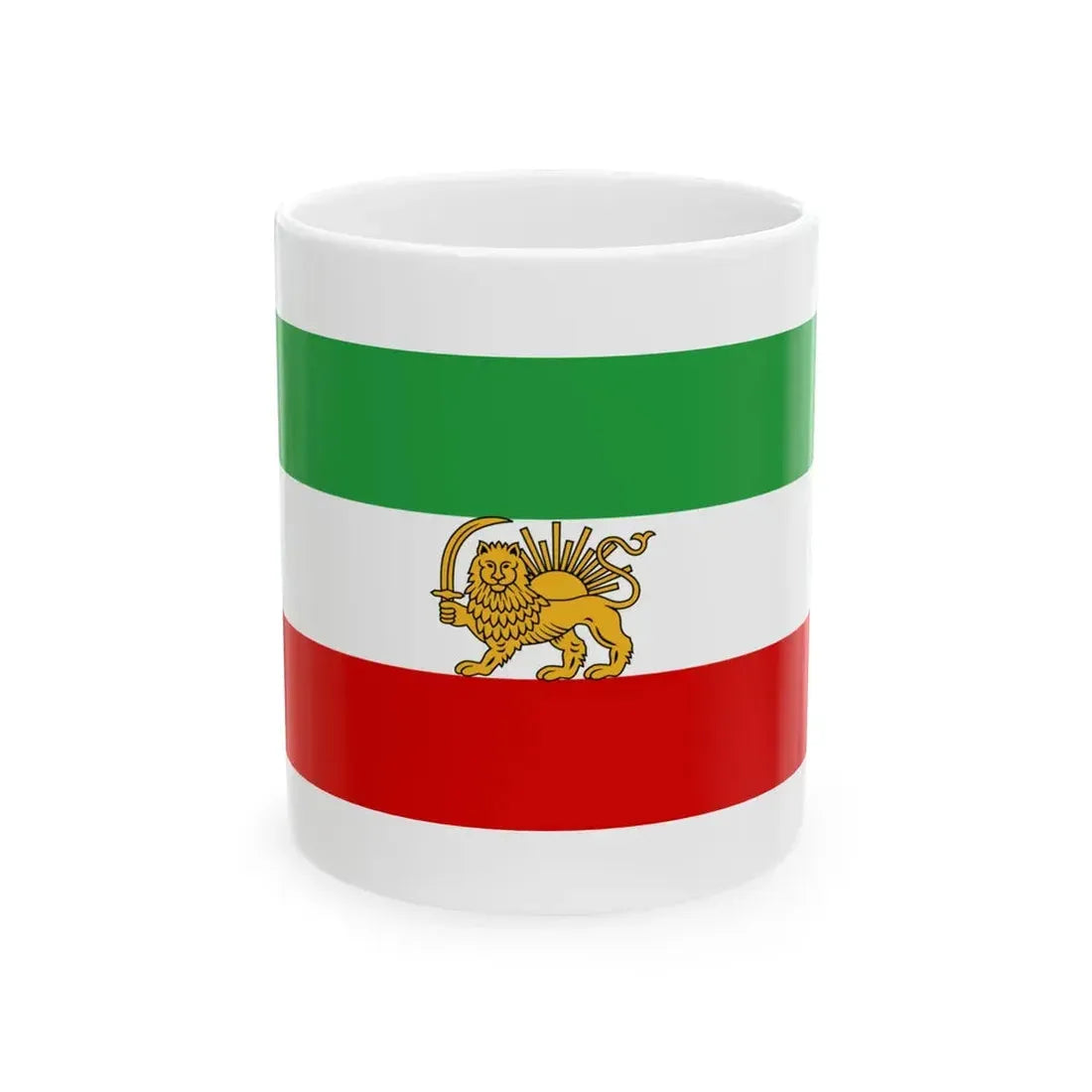 State flag of Iran 1933-1964 (Iran) White Coffee Mug 11oz - Go Mug Yourself