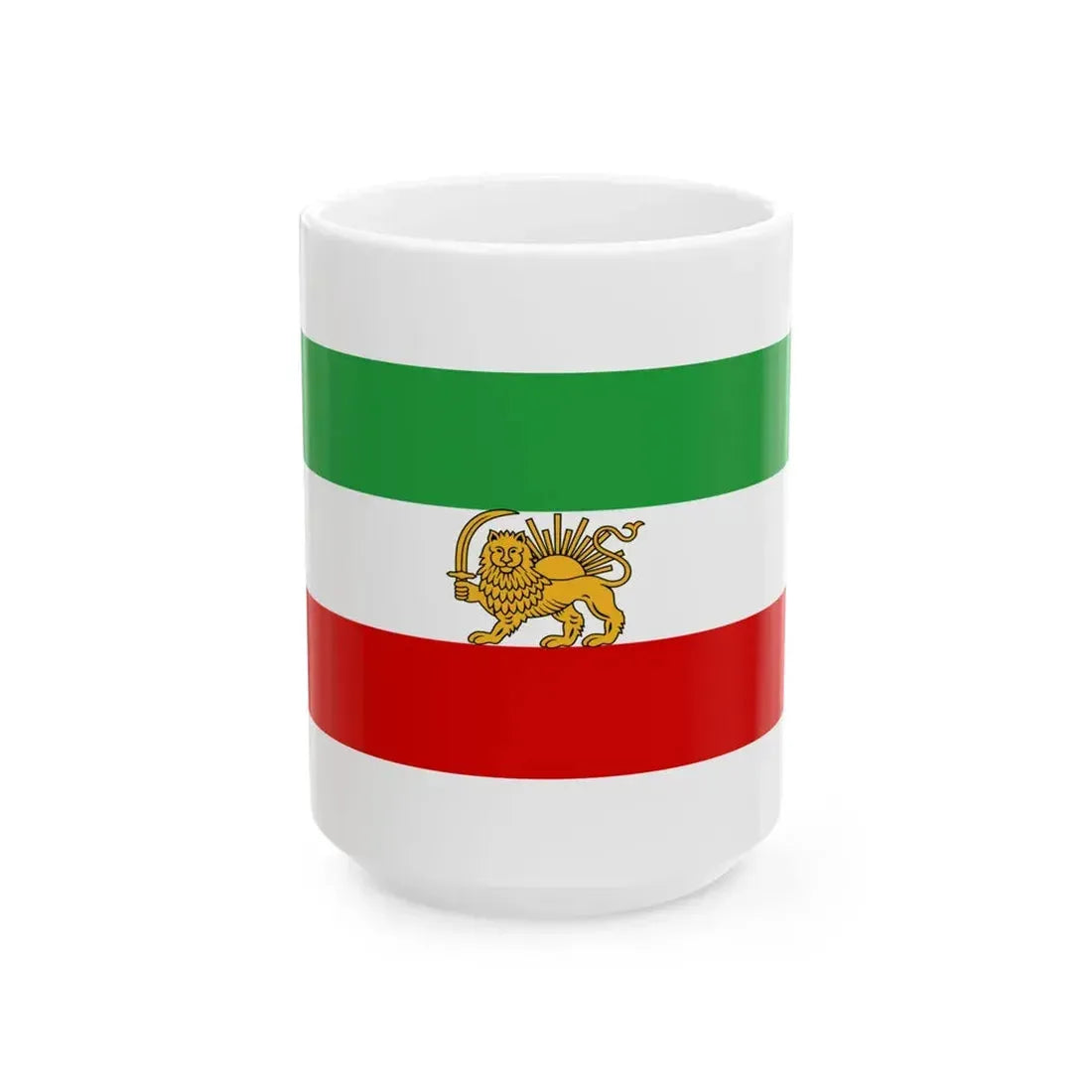 State flag of Iran 1933-1964 (Iran) White Coffee Mug 15oz - Go Mug Yourself
