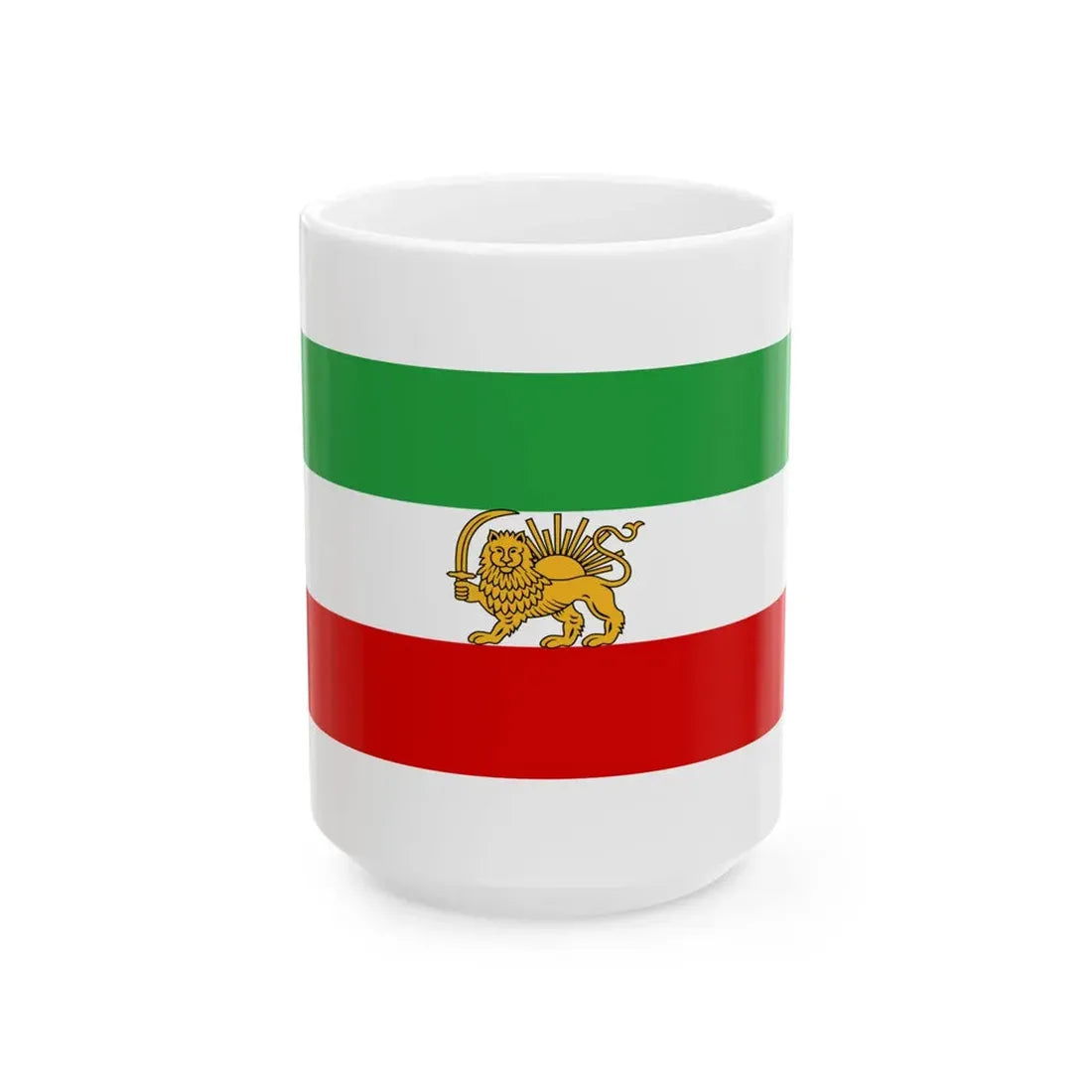 State flag of Iran 1933-1964 (Iran) White Coffee Mug 15oz - Go Mug Yourself
