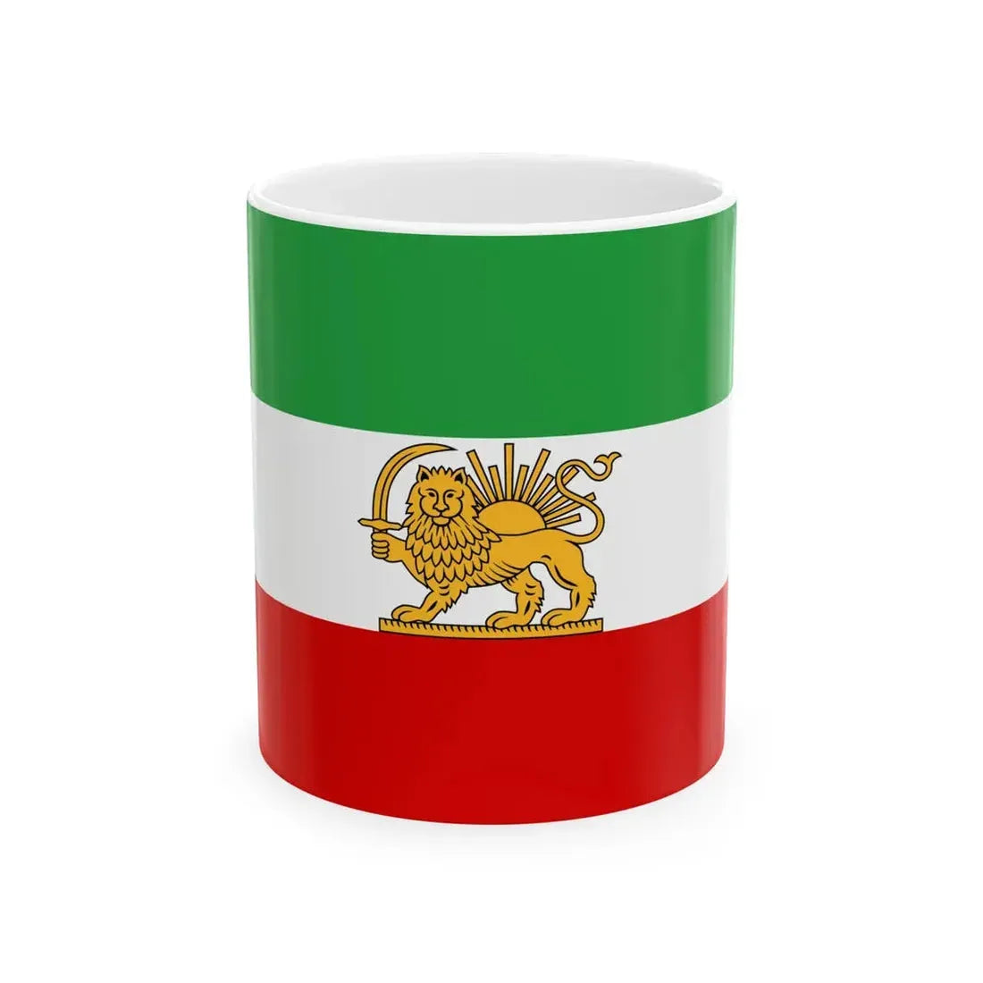 State flag of Iran 1964-1980 (Iran) White Coffee Mug 11oz - Go Mug Yourself