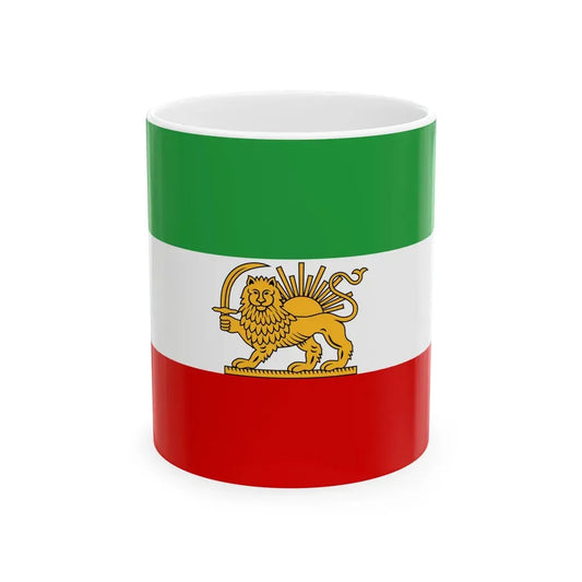 State flag of Iran 1964-1980 (Iran) White Coffee Mug 11oz - Go Mug Yourself