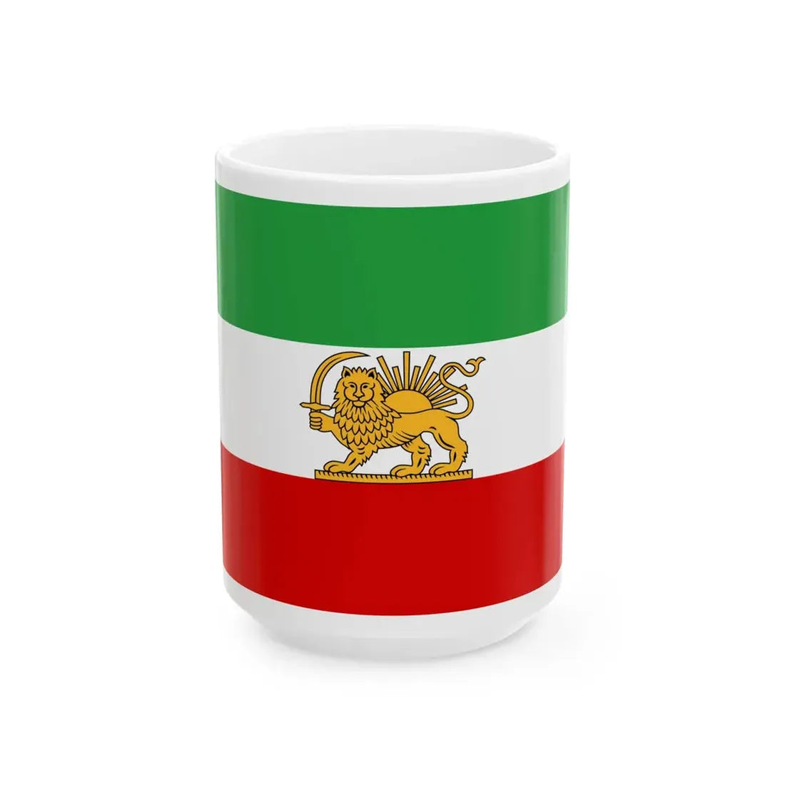 State flag of Iran 1964-1980 (Iran) White Coffee Mug 15oz - Go Mug Yourself