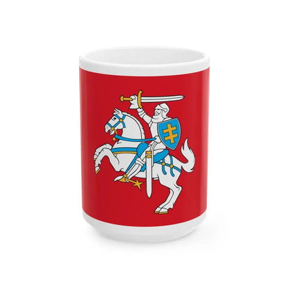 State flag of Lithuania variant (Lithuania) White Coffee Mug 15oz - Go Mug Yourself