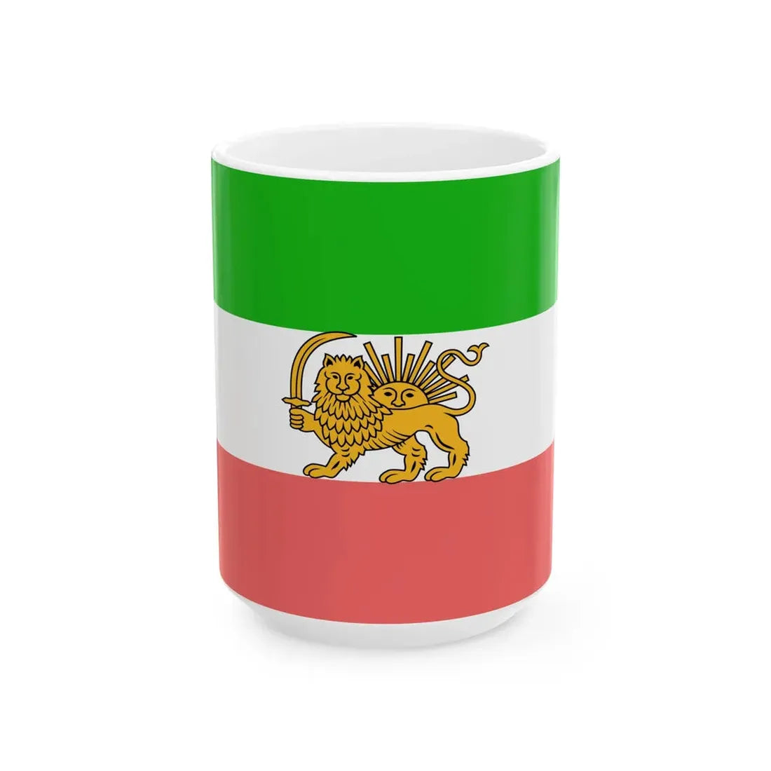 State flag of Persia 1907-1933 3-2 (Iran) White Coffee Mug 15oz - Go Mug Yourself