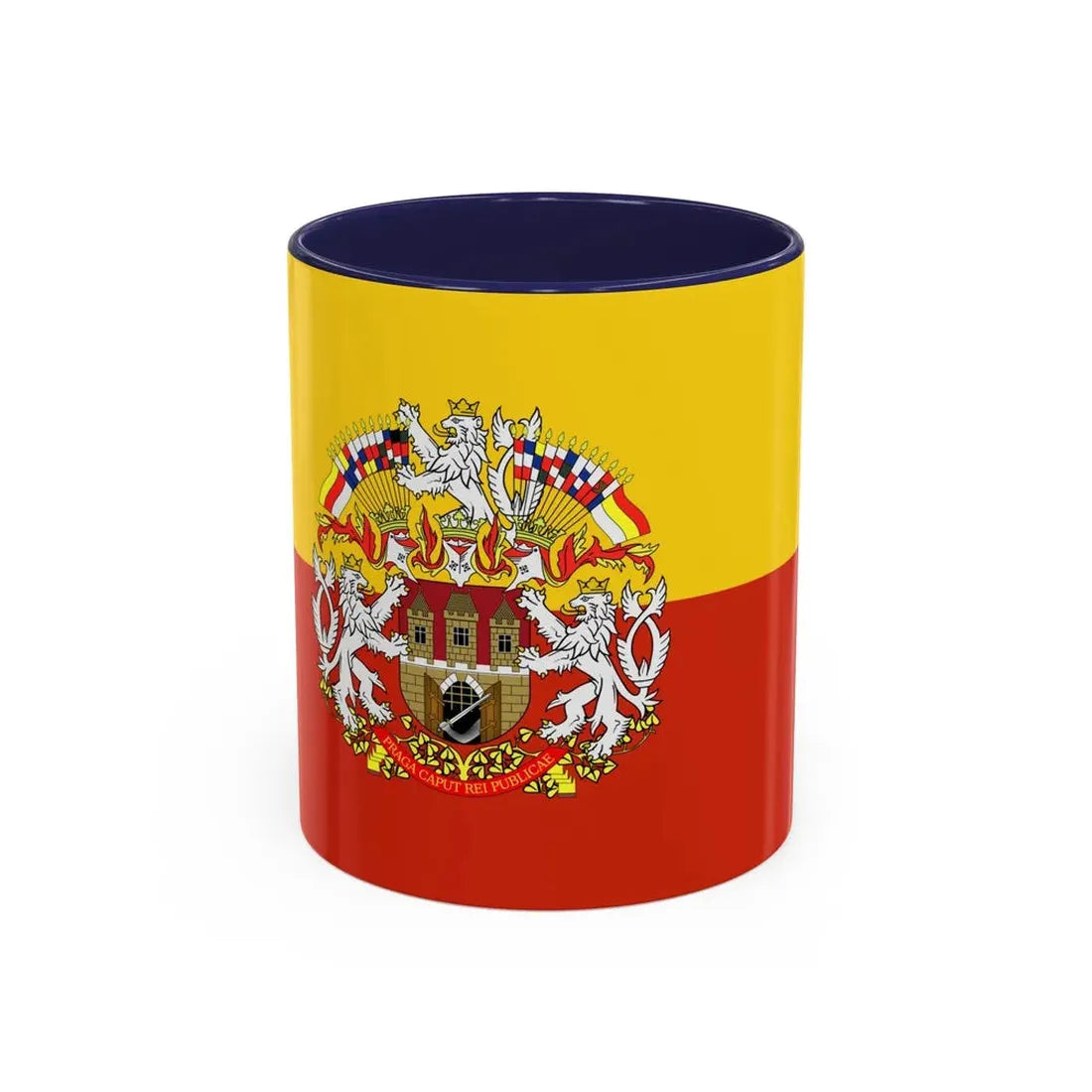 State Flag of Prague Czech Republic - Accent Coffee Mug 11oz Navy - Go Mug Yourself