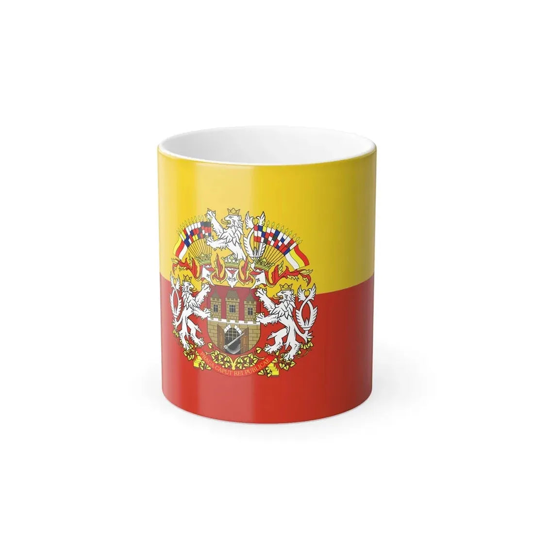 State Flag of Prague Czech Republic - Color Changing Coffee Mug 11oz - Go Mug Yourself