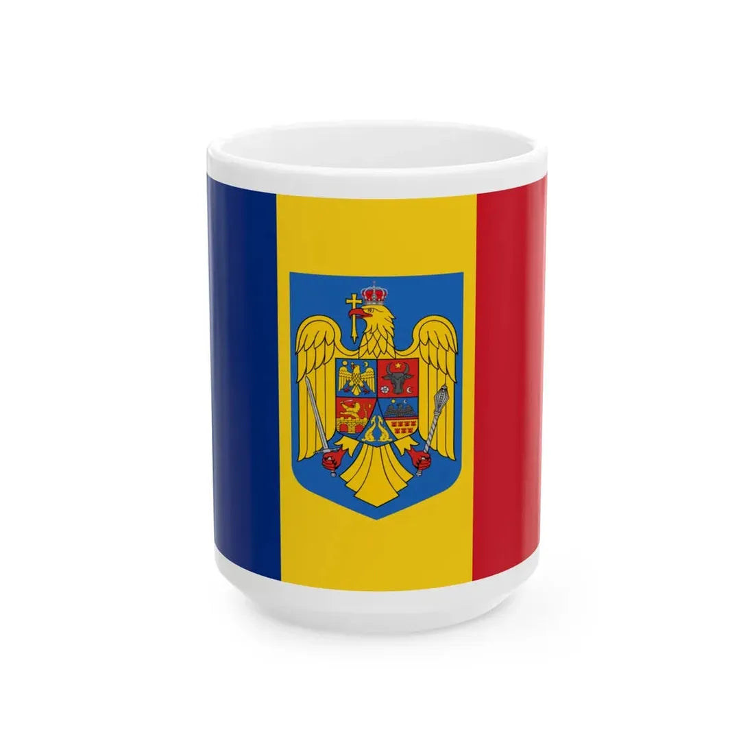 State Flag of Romania (Oman) White Coffee Mug 15oz - Go Mug Yourself