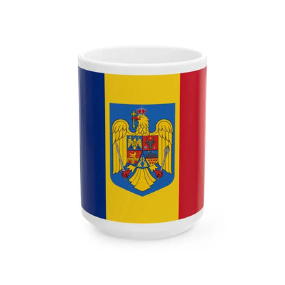 State Flag of Romania (Oman) White Coffee Mug 15oz - Go Mug Yourself