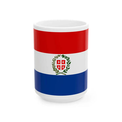 State flag of Serbia 1835 (Serbia) White Coffee Mug 15oz - Go Mug Yourself