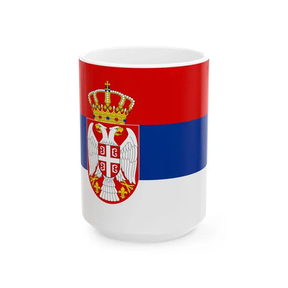 State Flag of Serbia (Serbia) White Coffee Mug 15oz - Go Mug Yourself
