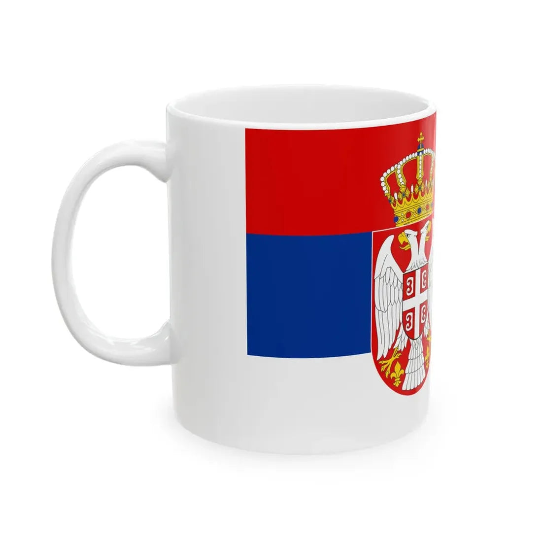 State Flag of Serbia (Serbia) White Coffee Mug - Go Mug Yourself