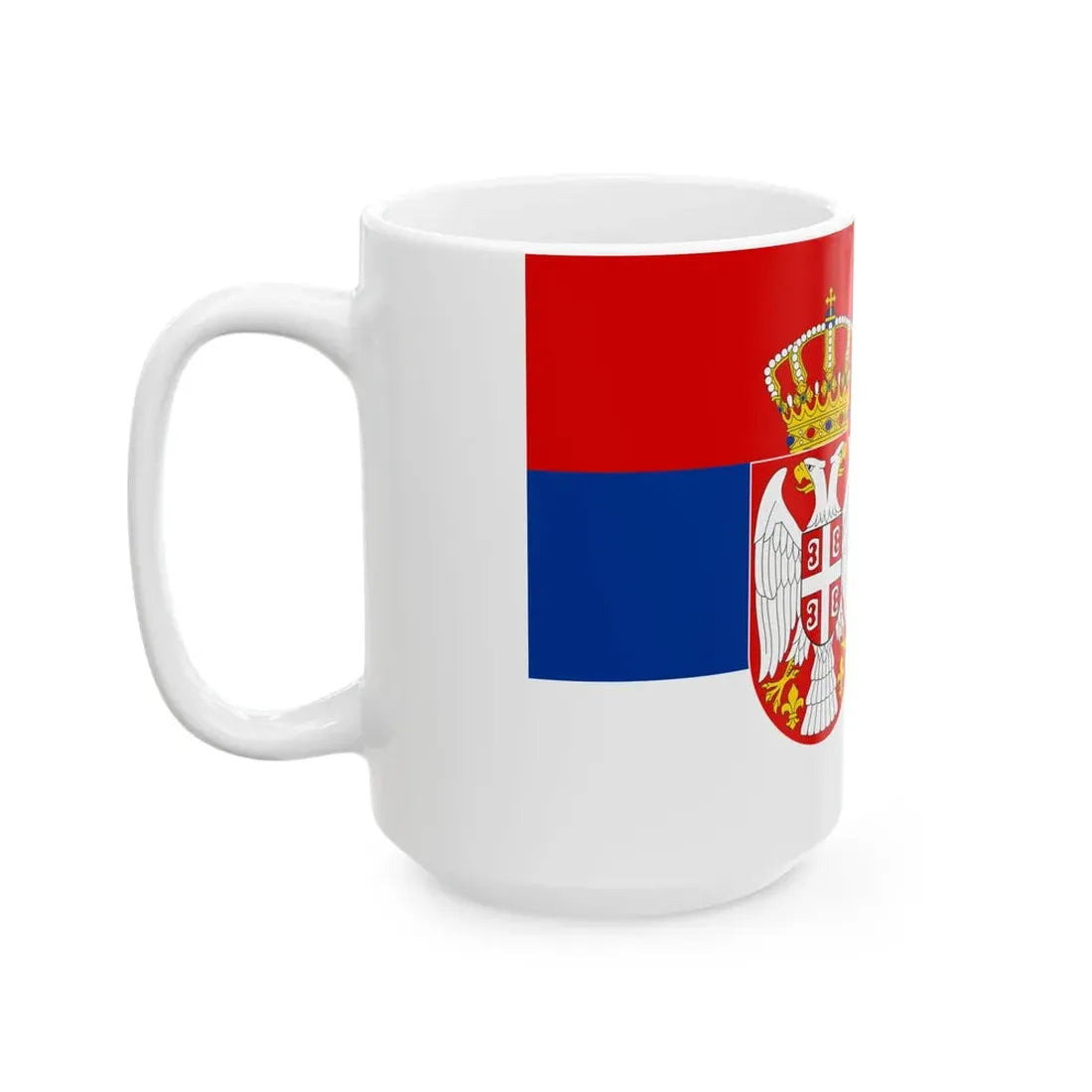 State Flag of Serbia (Serbia) White Coffee Mug - Go Mug Yourself