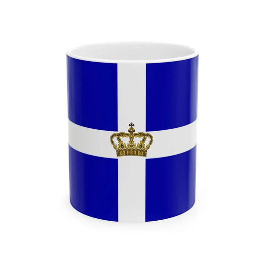 State Flag of the Kingdom of Greece (Greece) White Coffee Mug 11oz - Go Mug Yourself