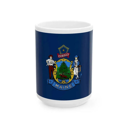 State of Maine Flag (United States) White Coffee Mug 15oz - Go Mug Yourself