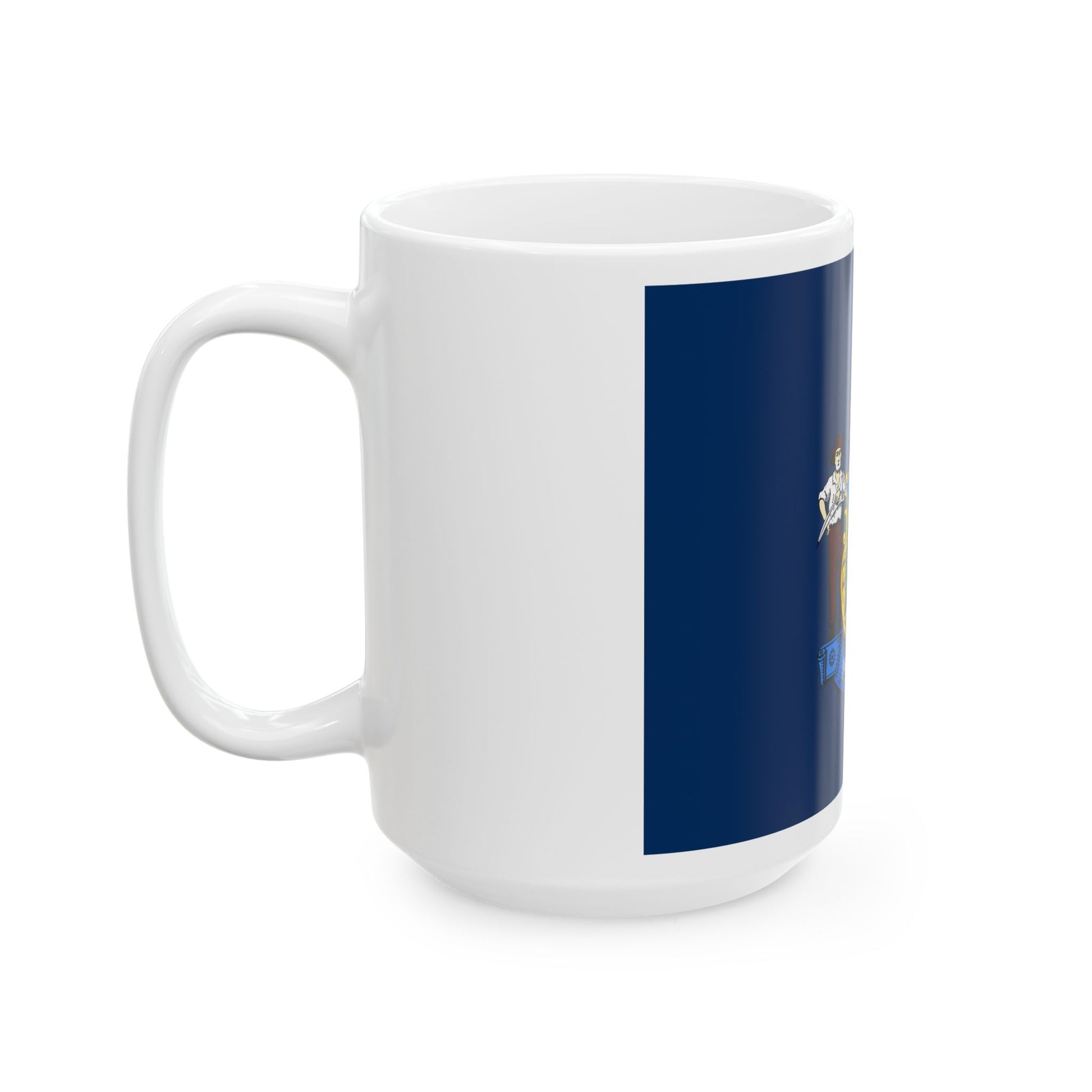 State of Maine Flag (United States) White Coffee Mug-Go Mug Yourself