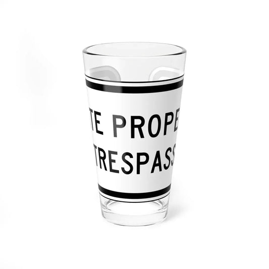 STATE PROPERTY NO TRESPASSING Delaware SR1-15-DE (Delaware) (Road Sign) Pint Glass 16oz 16oz - Go Mug Yourself