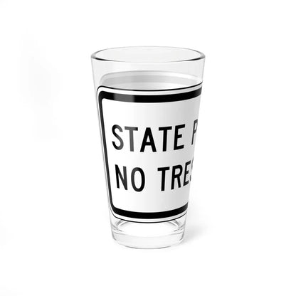 STATE PROPERTY NO TRESPASSING Delaware SR1-15-DE (Delaware) (Road Sign) Pint Glass 16oz - Go Mug Yourself