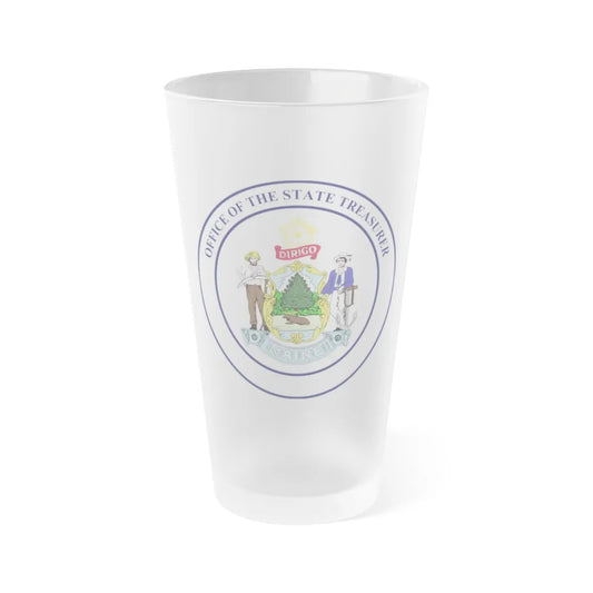 State Treasurer of Maine - Frosted Pint Glass 16oz-16oz-Frosted-Go Mug Yourself