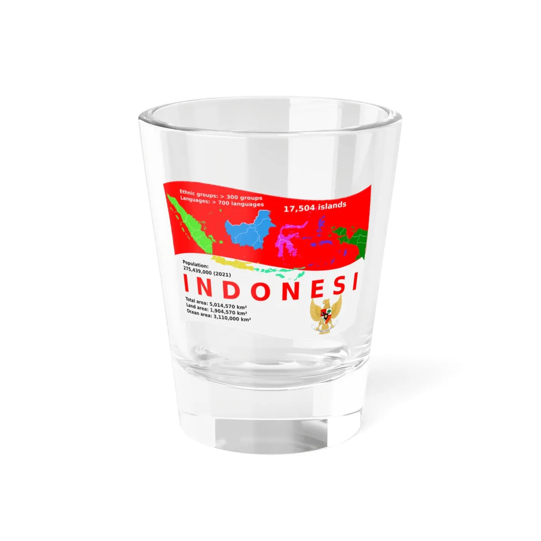 Statistik Indonesia (Indonesia) Shot Glass 1.5oz 1.5oz - Go Mug Yourself