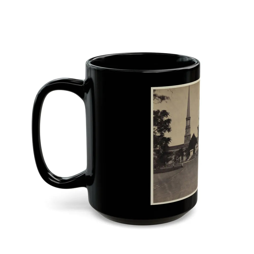 Statue Of George Washington On Horseback On Top Of A Monument In The Capitol Square Area Of Richmond, Virginia (U.S. Civil War) Black Coffee Mug-Go Mug Yourself