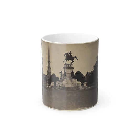 Statue of George Washington on Horseback on Top of a Monument in the Capitol Square Area of Richmond, Virginia (U.S. Civil War) Color Changing Coffee Mug 11oz-11oz-Go Mug Yourself