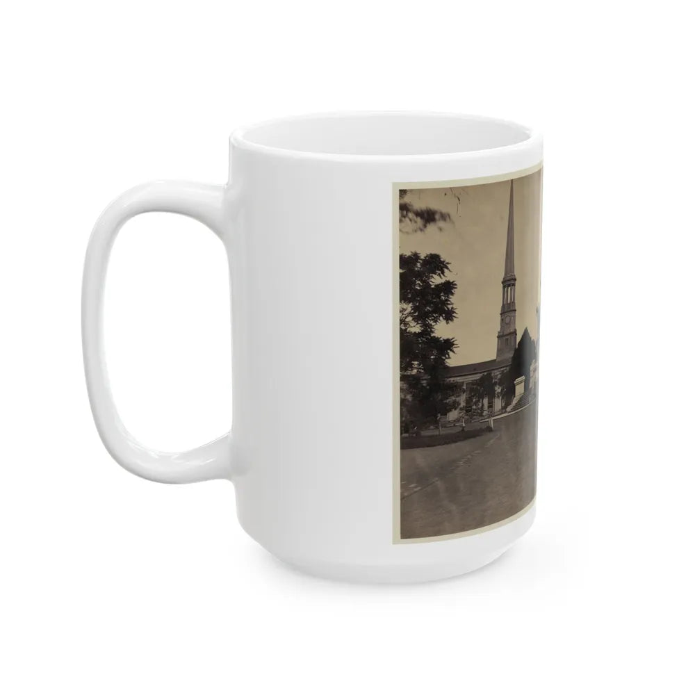 Statue Of George Washington On Horseback On Top Of A Monument In The Capitol Square Area Of Richmond, Virginia (U.S. Civil War) White Coffee Mug-Go Mug Yourself