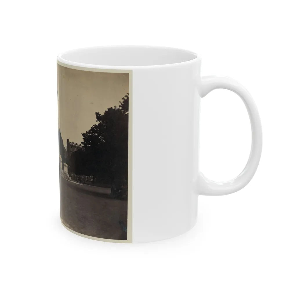 Statue Of George Washington On Horseback On Top Of A Monument In The Capitol Square Area Of Richmond, Virginia (U.S. Civil War) White Coffee Mug-Go Mug Yourself