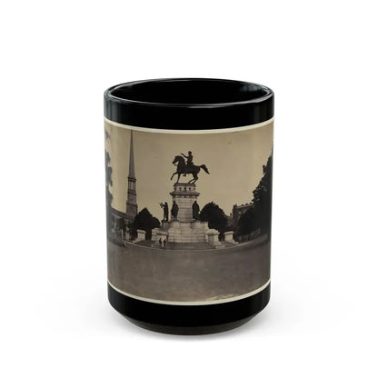 Statue Of George Washington On Horseback On Top Of A Monument In The Capitol Square Area Of Richmond, Virginia (U.S. Civil War) Black Coffee Mug 15oz - Go Mug Yourself