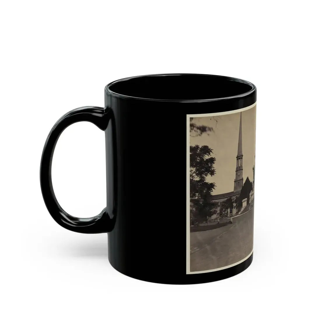 Statue Of George Washington On Horseback On Top Of A Monument In The Capitol Square Area Of Richmond, Virginia (U.S. Civil War) Black Coffee Mug - Go Mug Yourself