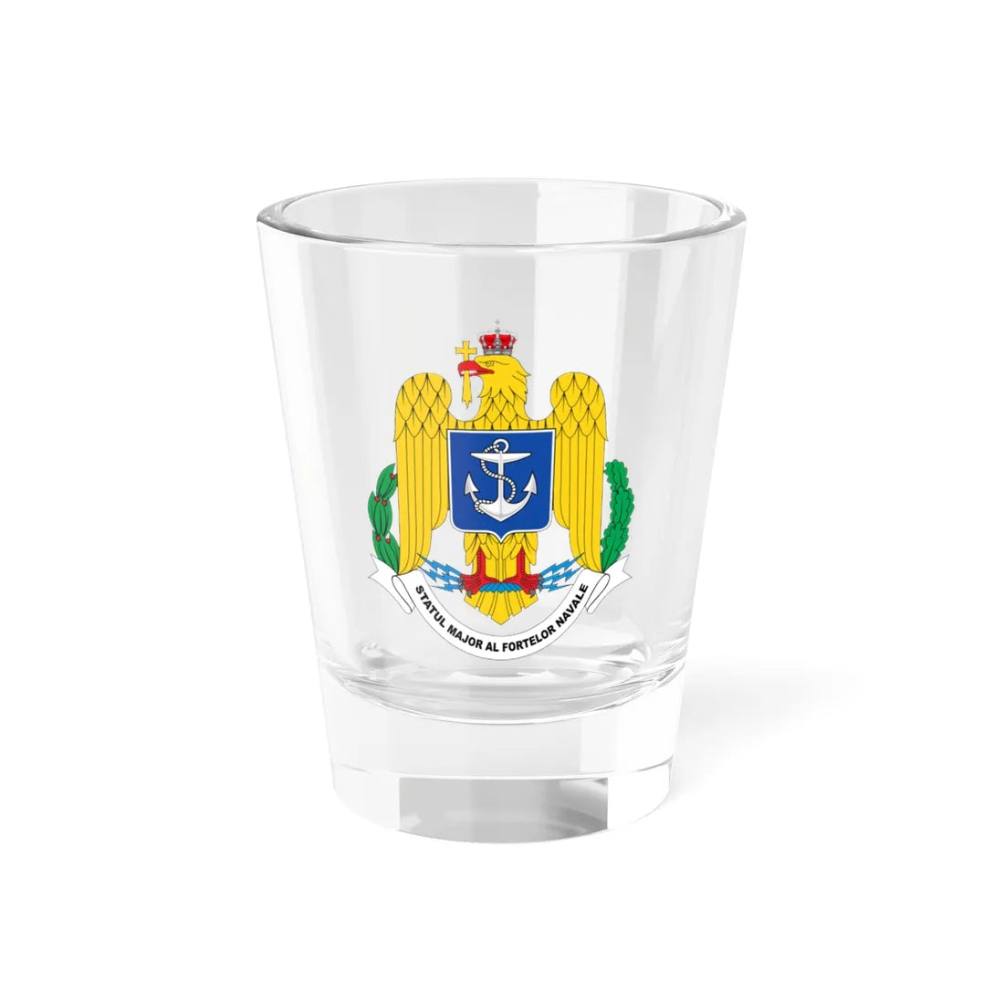 Statul Major al Fortelor Navale (Oman) (Coat of Arms) Shot Glass 1.5oz 1.5oz - Go Mug Yourself