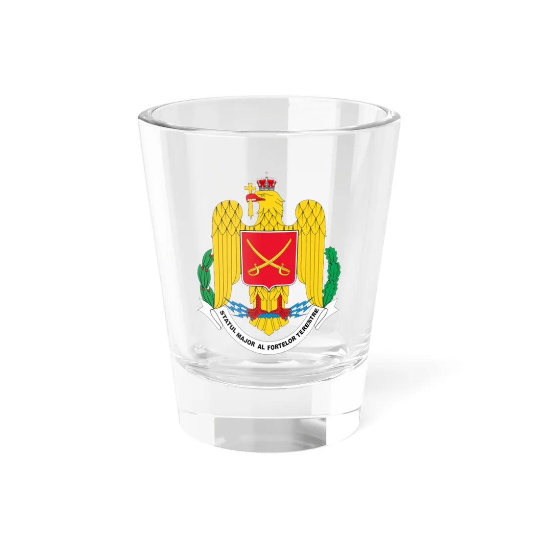 Statul major al fortelor terestre (Oman) (Coat of Arms) Shot Glass 1.5oz 1.5oz - Go Mug Yourself