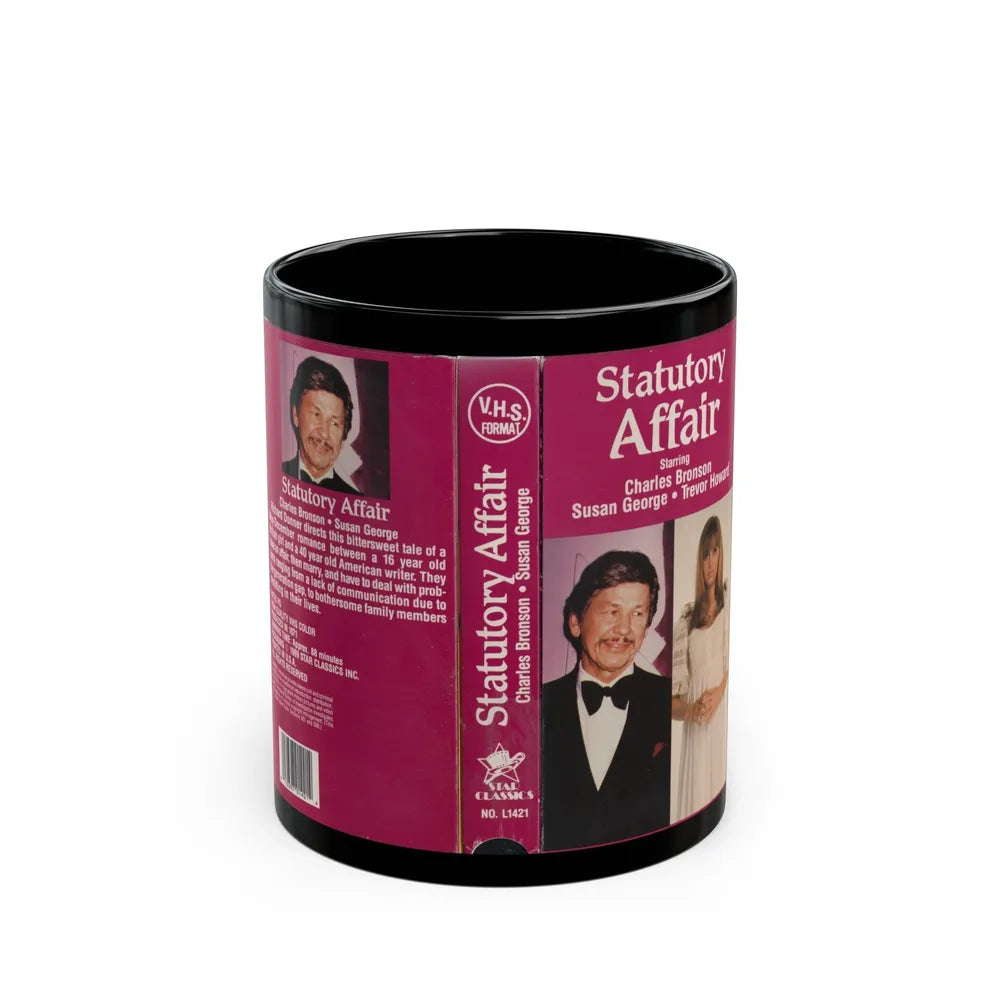 STATUTORY AFFAIR CHARLES BRONSON SUSAN GEORGE (VHS COVER) - Black Coffee Mug-11oz-Go Mug Yourself