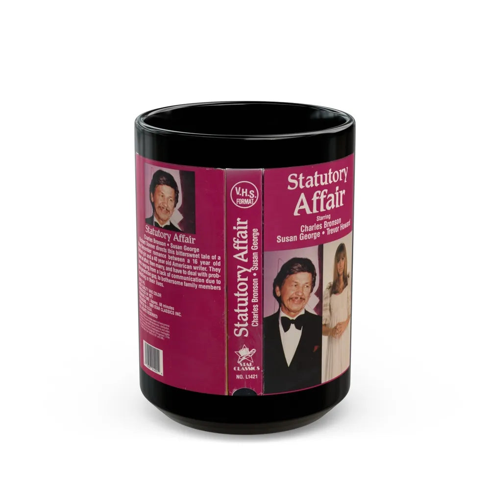 STATUTORY AFFAIR CHARLES BRONSON SUSAN GEORGE (VHS COVER) - Black Coffee Mug-15oz-Go Mug Yourself