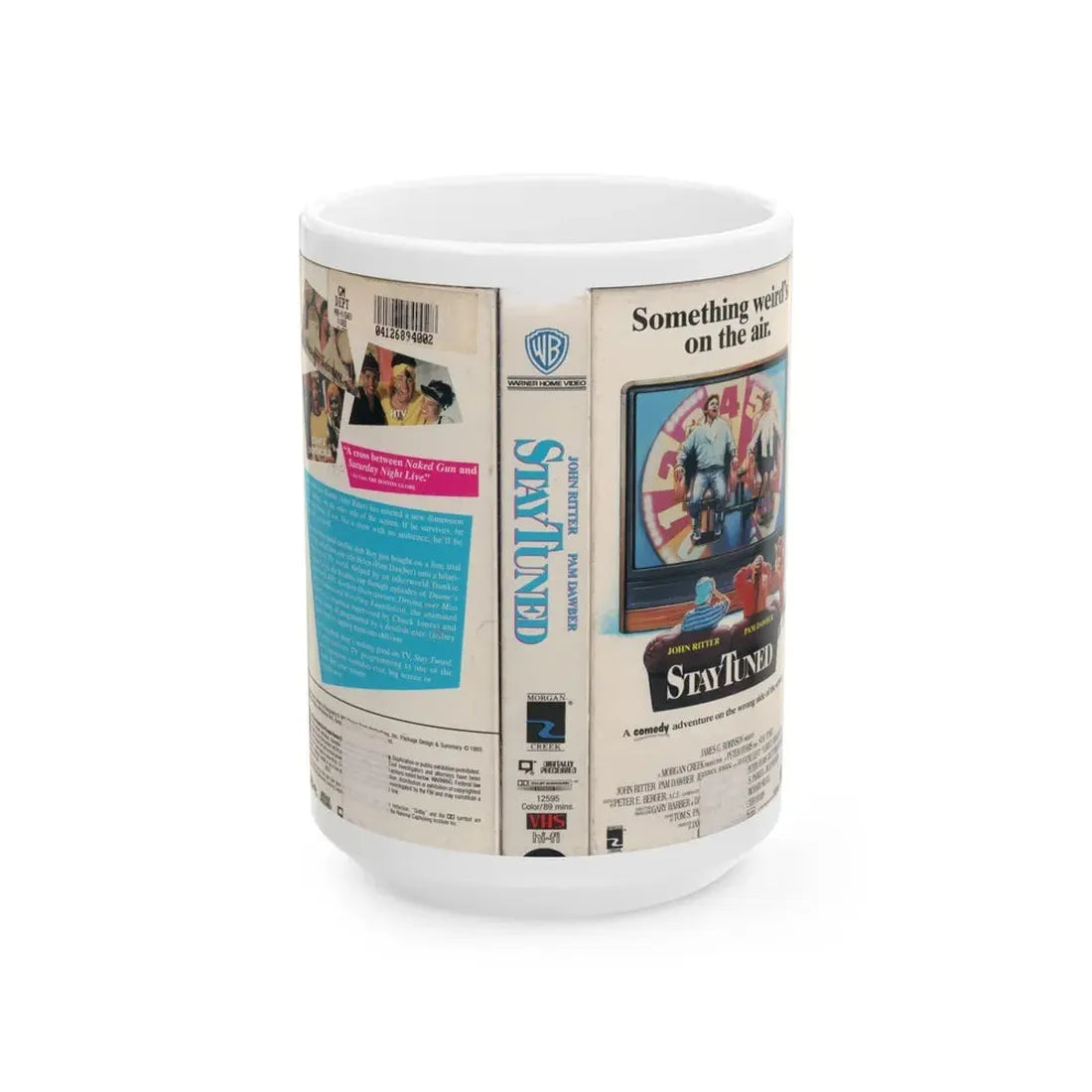 STAY TUNED (VHS COVER) - White Coffee Mug 15oz - Go Mug Yourself