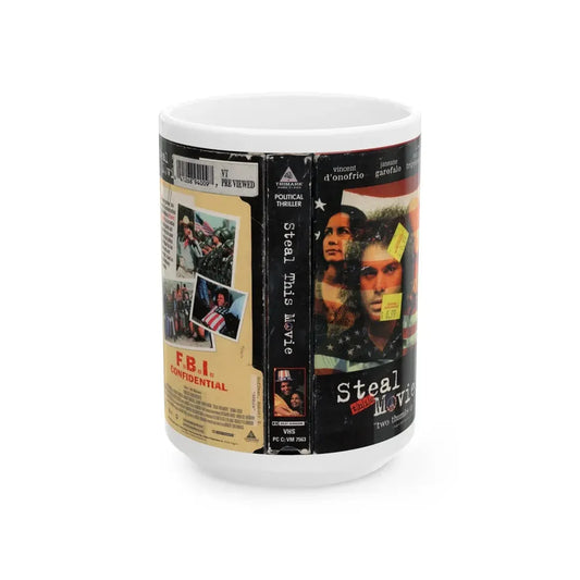 STEAL THIS MOVIE (VHS COVER) - White Coffee Mug 15oz - Go Mug Yourself