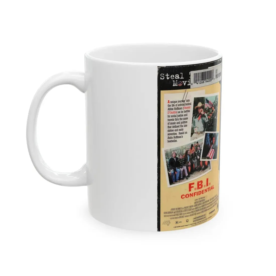 STEAL THIS MOVIE (VHS COVER) - White Coffee Mug - Go Mug Yourself