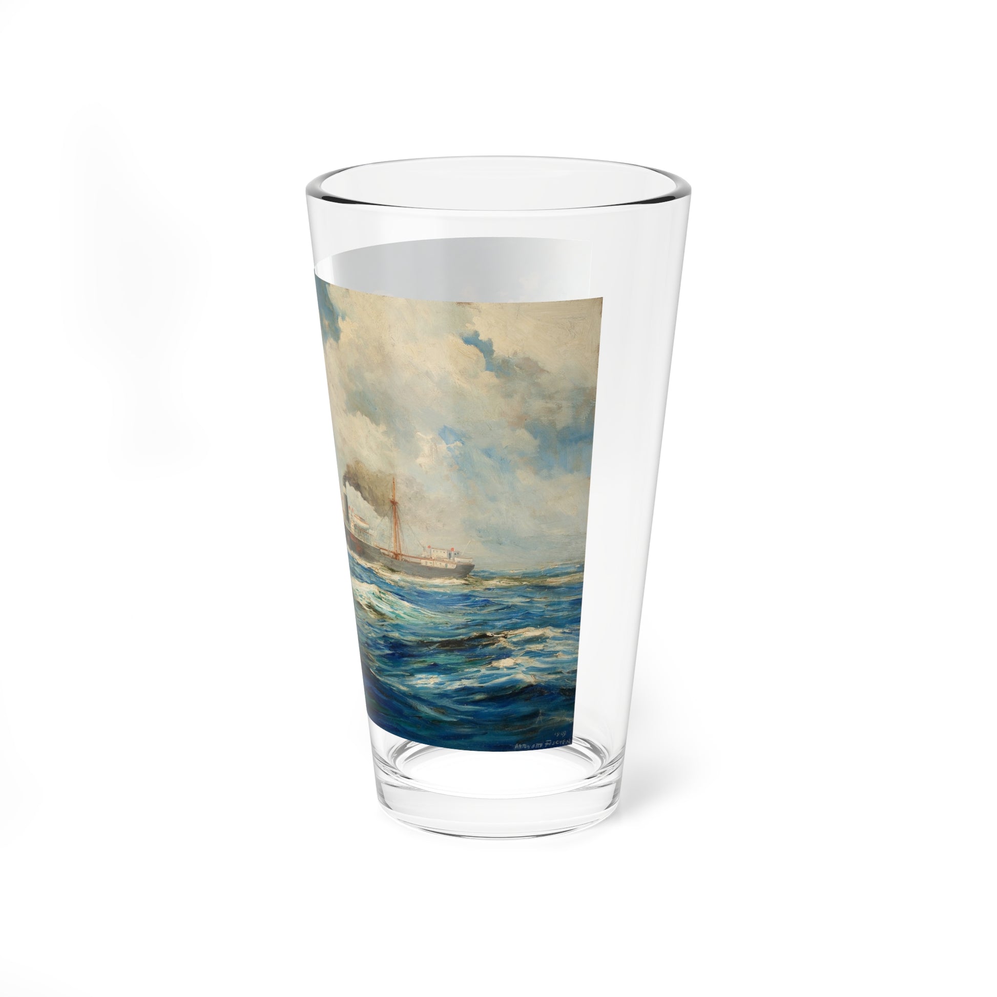 Steamer Ship, 1929 (Magazine Illustration) Pint Glass 16oz-Go Mug Yourself