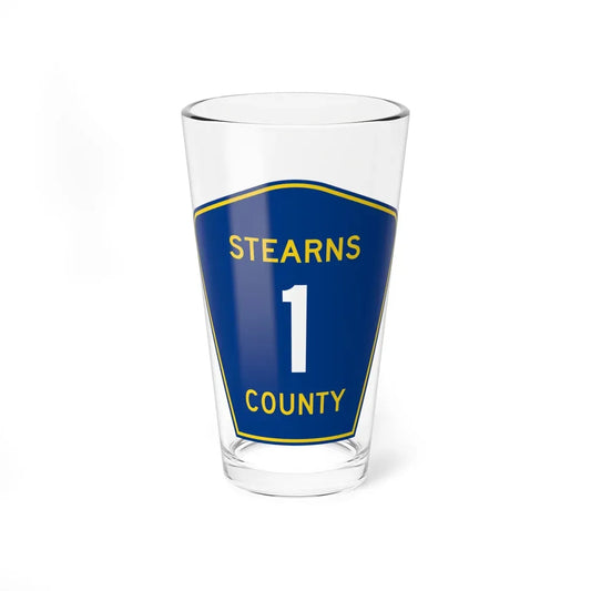 Stearns County Route 1 (Minnesota) (Road Sign) Pint Glass 16oz 16oz - Go Mug Yourself