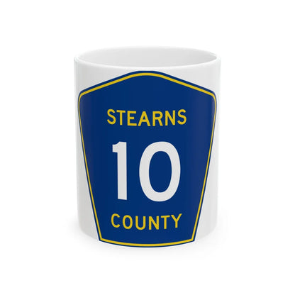 Stearns County Route 10 (Minnesota) (Road Sign) White Coffee Mug 11oz - Go Mug Yourself