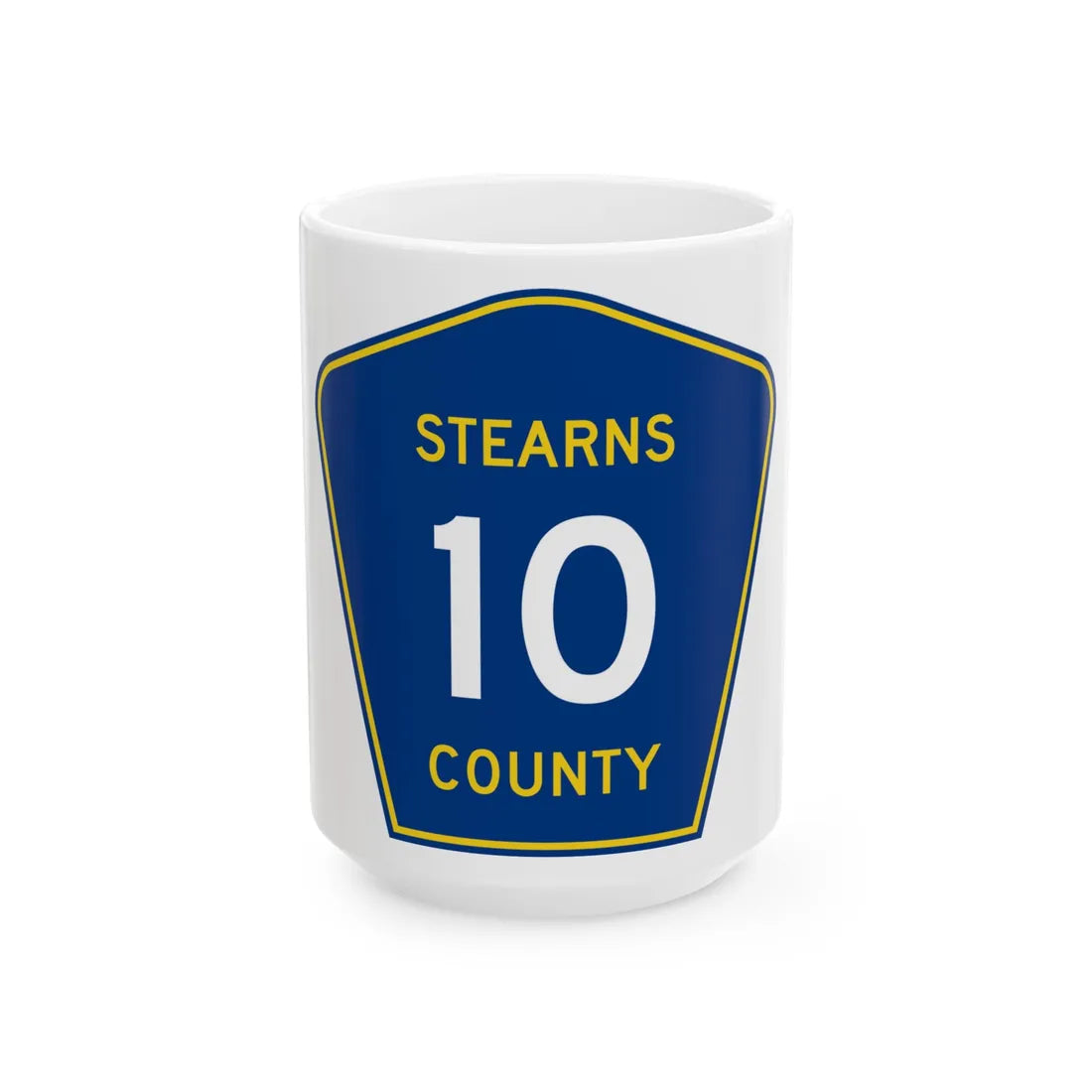 Stearns County Route 10 (Minnesota) (Road Sign) White Coffee Mug 15oz - Go Mug Yourself