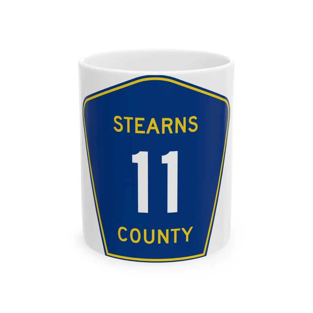 Stearns County Route 11 (Minnesota) (Road Sign) White Coffee Mug 11oz - Go Mug Yourself