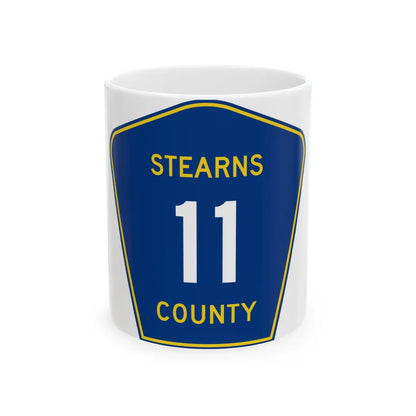 Stearns County Route 11 (Minnesota) (Road Sign) White Coffee Mug 11oz - Go Mug Yourself