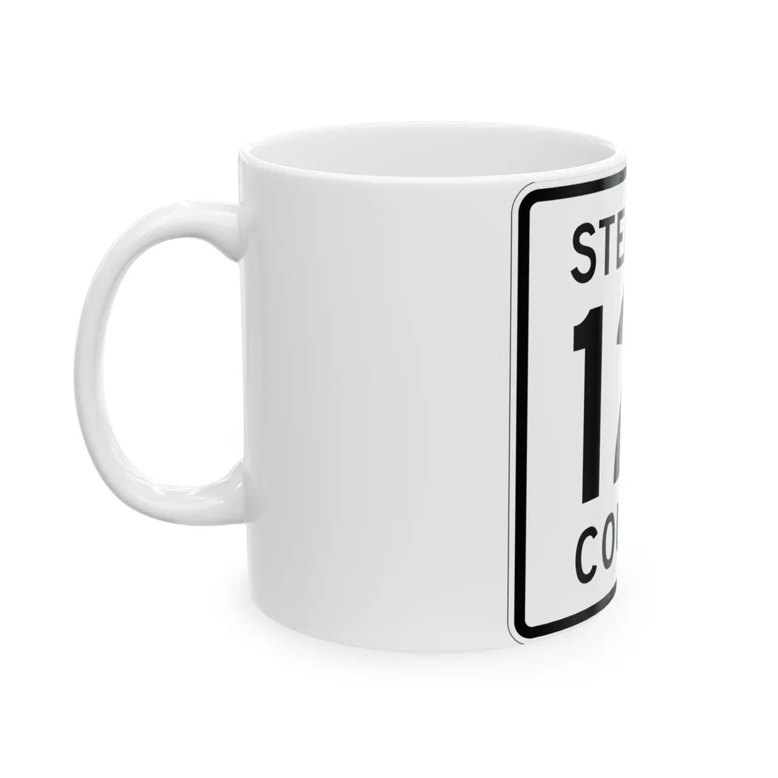 Stearns County Route 121 (Minnesota) (Road Sign) White Coffee Mug - Go Mug Yourself