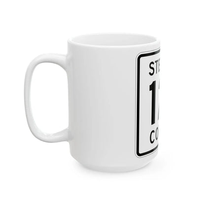 Stearns County Route 121 (Minnesota) (Road Sign) White Coffee Mug - Go Mug Yourself